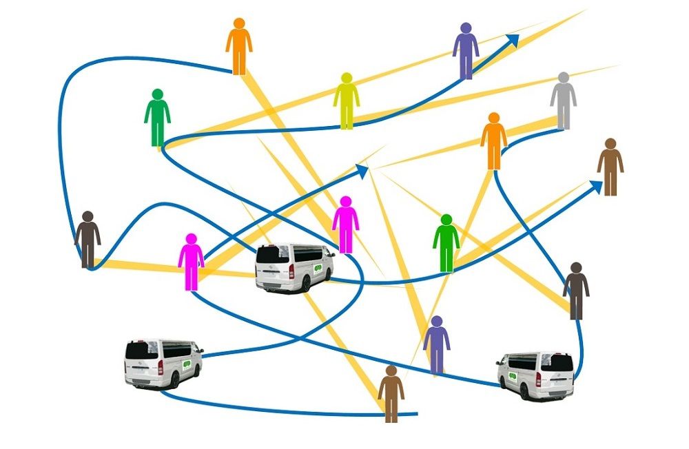 Convehicle的運(yùn)行計(jì)劃示意圖。乘車點(diǎn)大多設(shè)置在垃圾回收站（注1）附近，僅需從家出門扔垃圾的距離便可使用Convehicle。